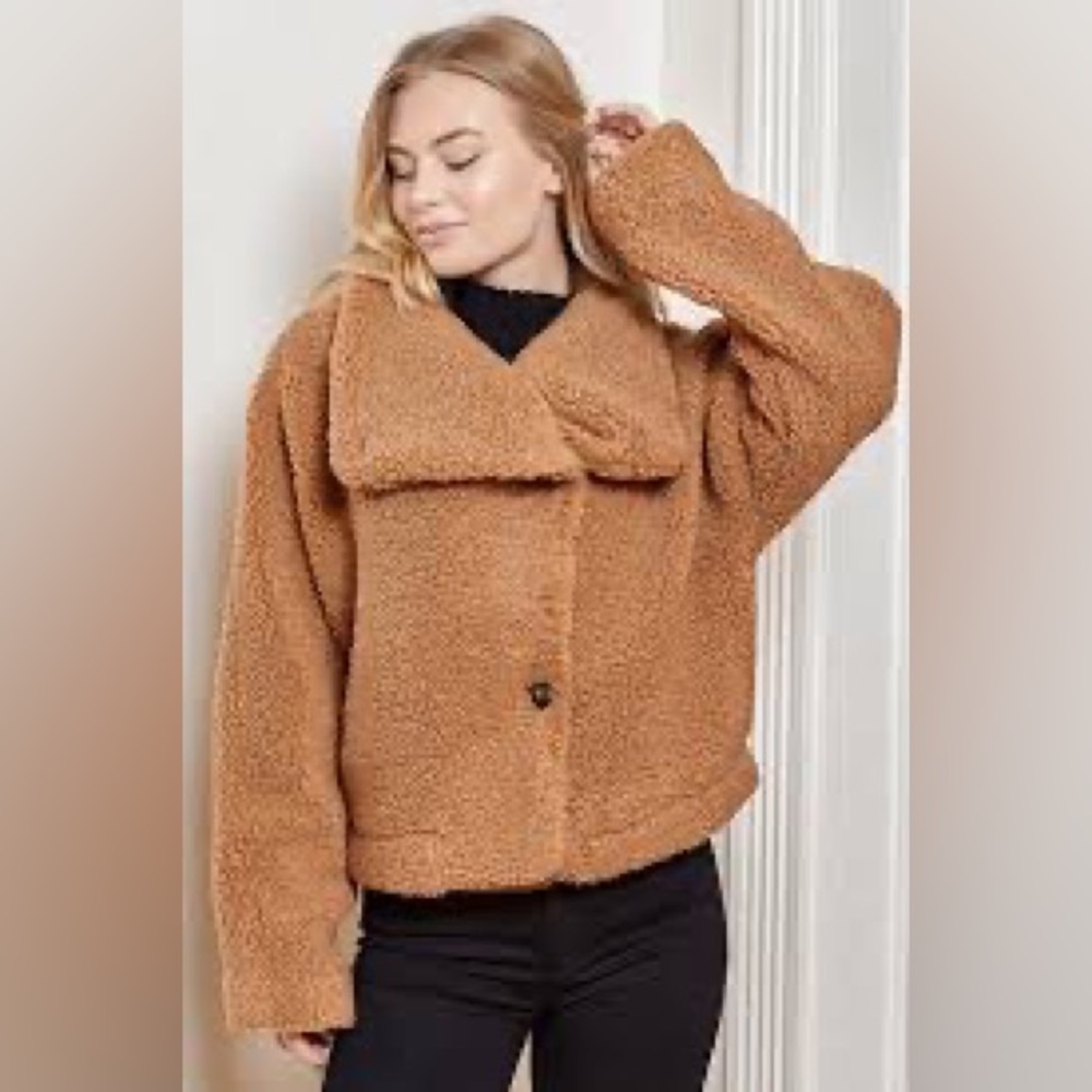 👋🎯NWOT FP We The Free Izzy Wrap Teddy Jacket Size Small - Picture 5 of 15